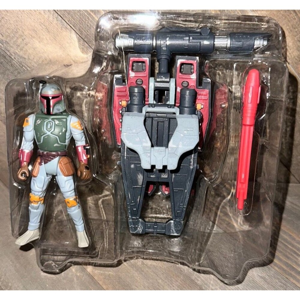 Star Wars Deluxe Boba Fett With Wing-Blast Rocketpack & Overhead Cannon 1996 NIB